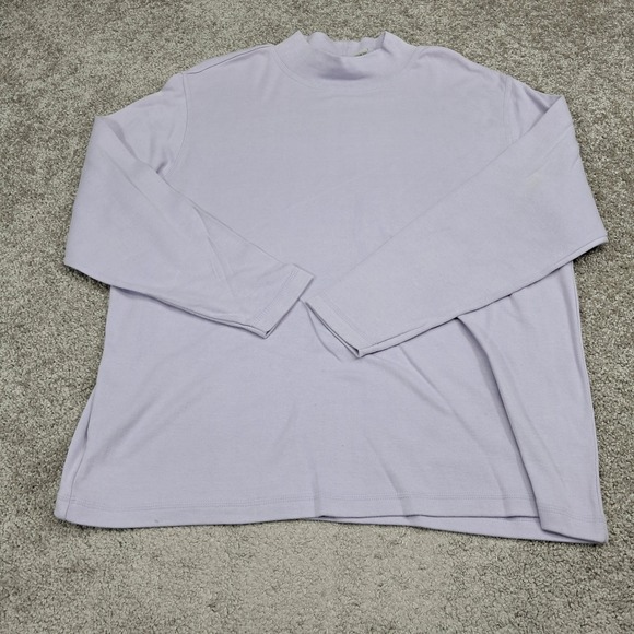 Sonoma Tops - Sonoma Lavender Mock Neck Long‎ Sleeve Cotton Top Plus Size 20W RN 73277